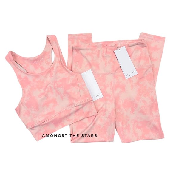 All Fenix Blush Pink Tie Dye Sports Bra & Leggings - Picture 1 of 14